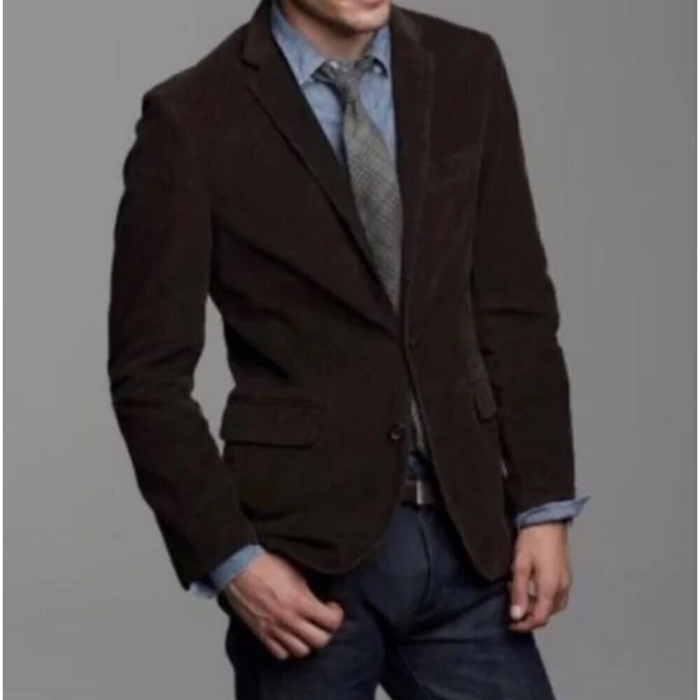 J.Crew Mens Vintage Y2K Corduroy Academia Blazer Jacket Size XL Brown FA EXC